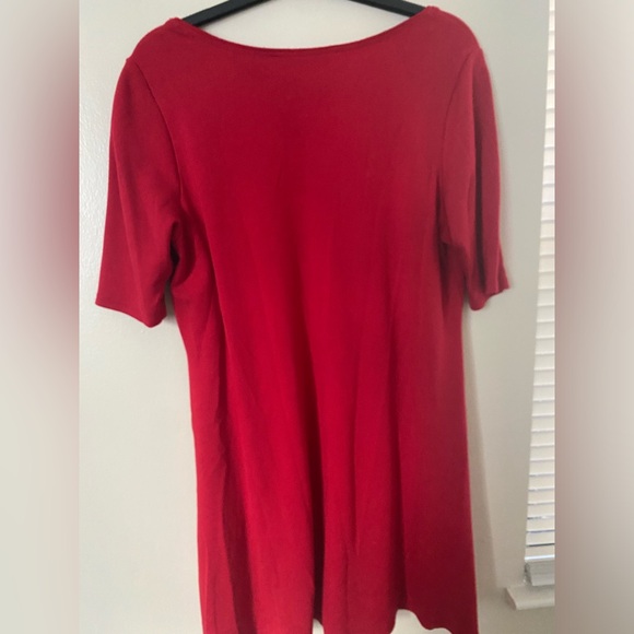NYGARD - RED SCOOPED NECK TOP - Picture 2 of 3